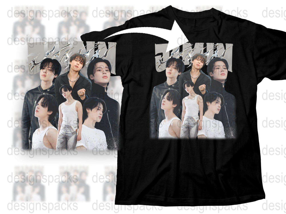 K-Pop Band Graphic T-Shirt, Stylish All Over Print Tee, Music Fan Apparel, Trendy Concert Shirt