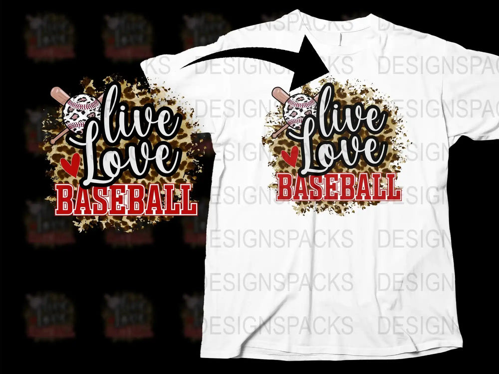 Live Love Baseball T-Shirt, Sports Fan Graphic Tee, Casual Style Summer Top, Unisex Baseball Apparel