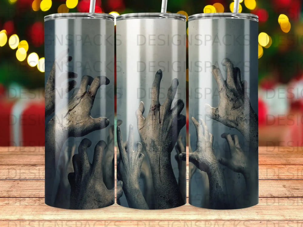 Undead Grasping Hands Creepy Halloween Tumbler product type