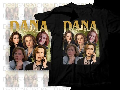 Scully collage on black t-shirt with 