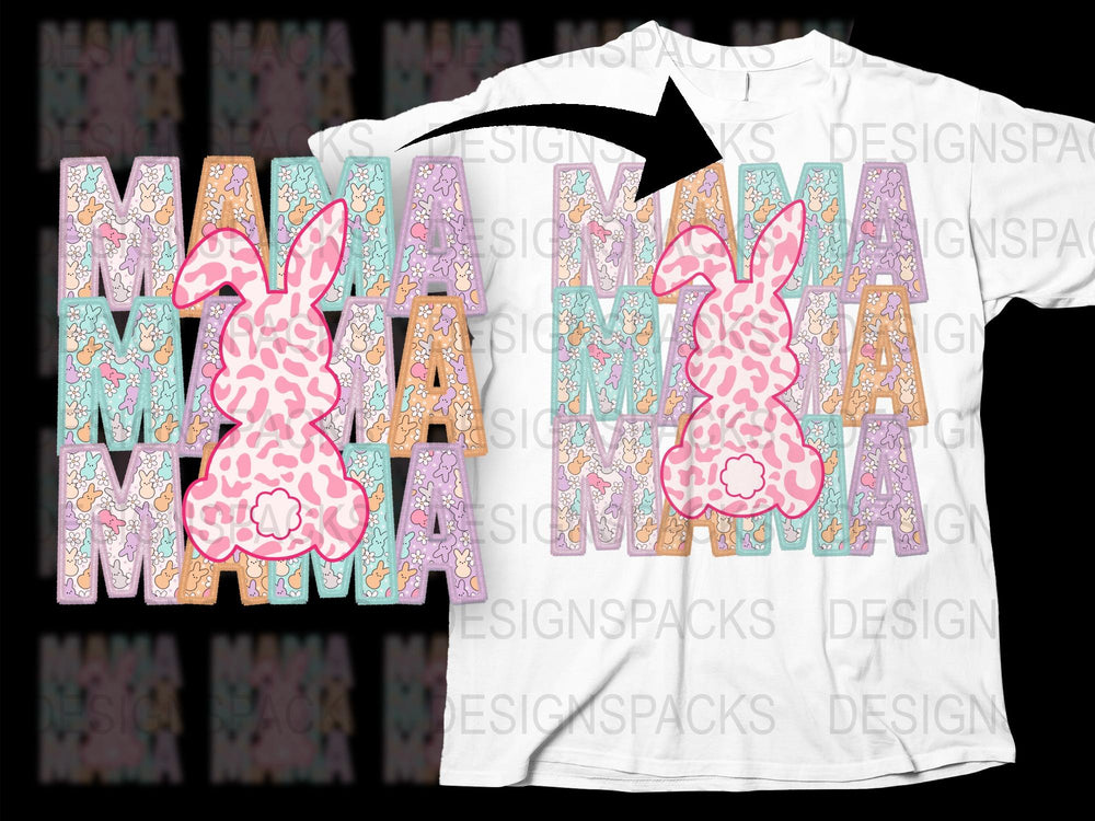 Colorful Easter Bunny T-Shirt, Cute Spring Rabbit Tee, Floral Pattern Kids' and Adults' Top