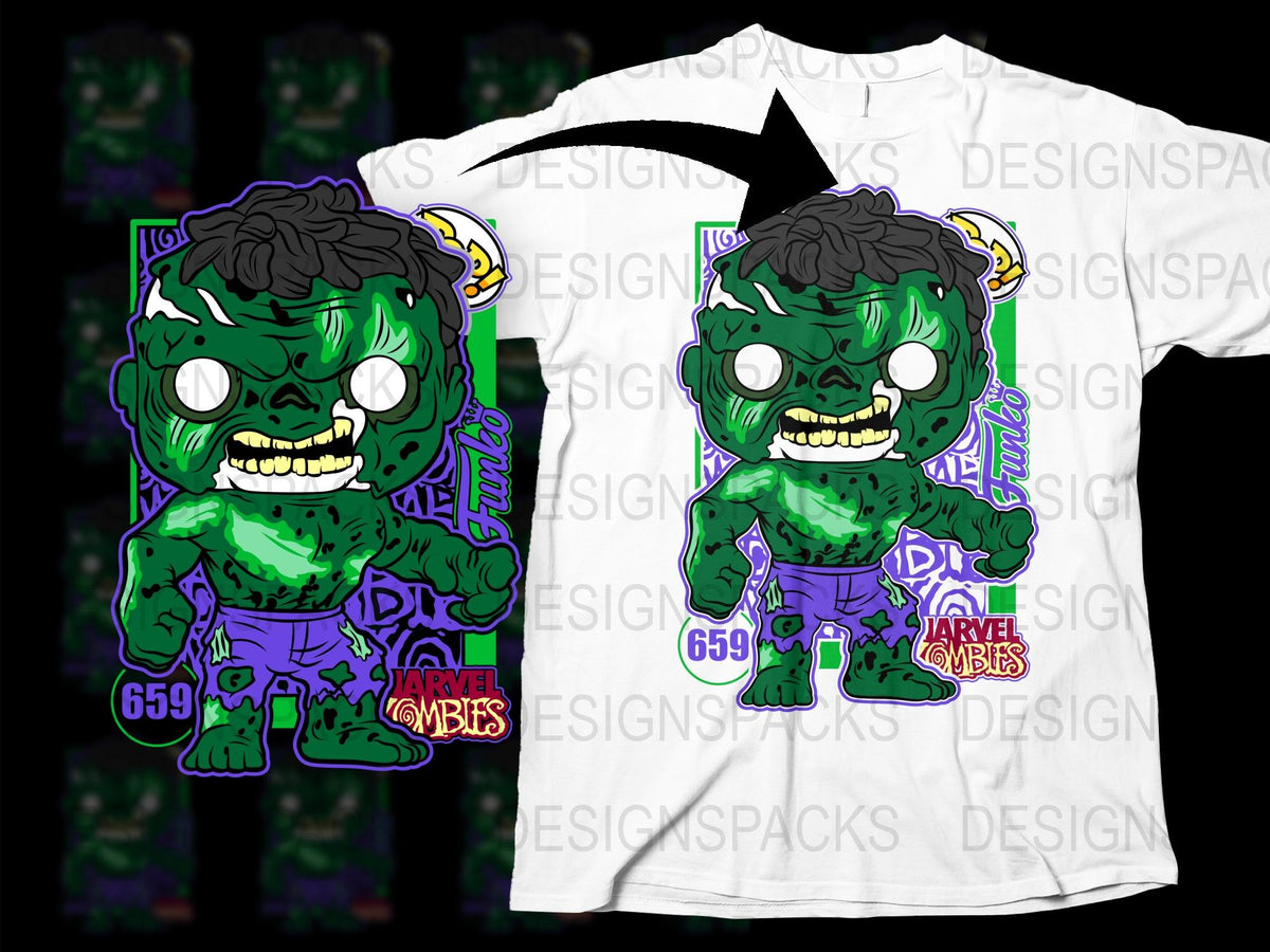 Unique Green Zombie Cartoon Graphic T-Shirt, Unisex Casual Streetwear, Vibrant Comic Style Tee, Trendy Youthful Cool Design Shirt
