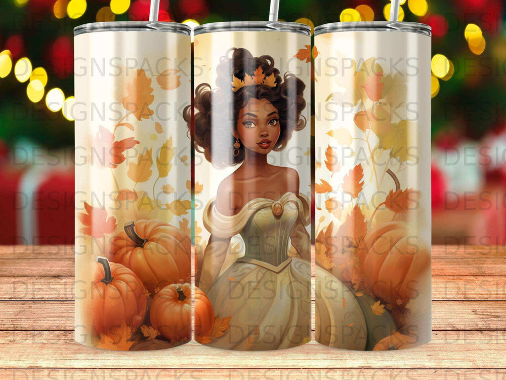Woman in green dress with pumpkins, "DESIGNSPACKS" watermark.