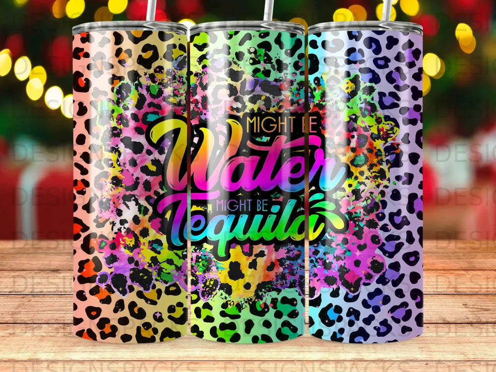 MIGHT BE Water MIGHT BE Tequila Colorful Leopard Print product type