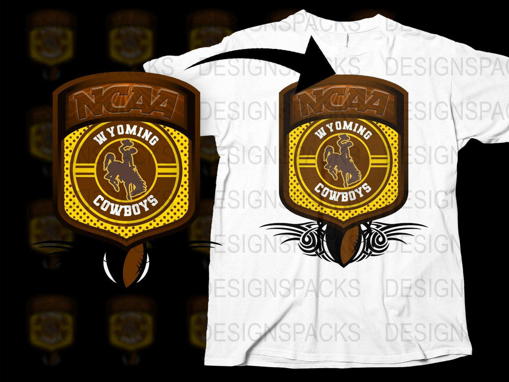 NCAA Wyoming Cowboys T-Shirt Vintage Sports Design Graphic Tee Unisex Cotton