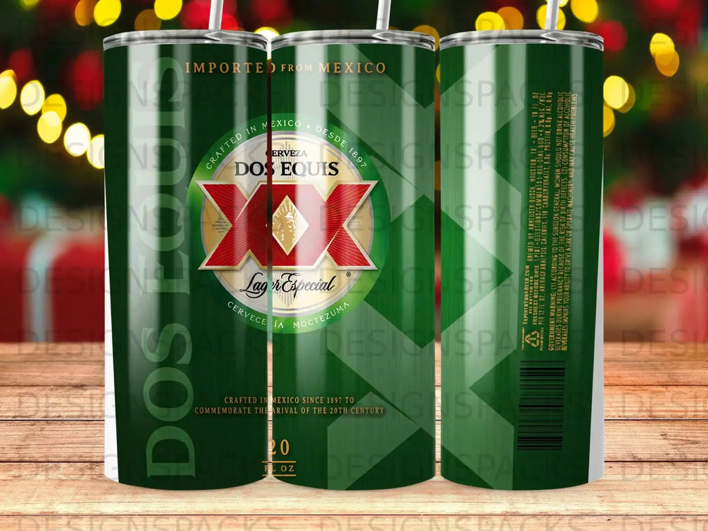 Dos Equis Lager Especial beer can with "20" and "1897" dates.