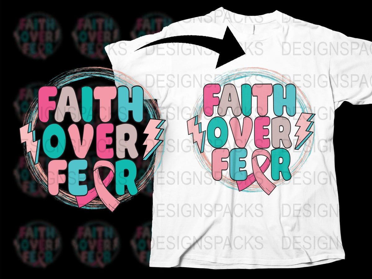 Faith Over Fear T-Shirt, Inspirational Graphic Tee, Bold Text Design, Unisex Fashion Top, Trendy Message Shirt