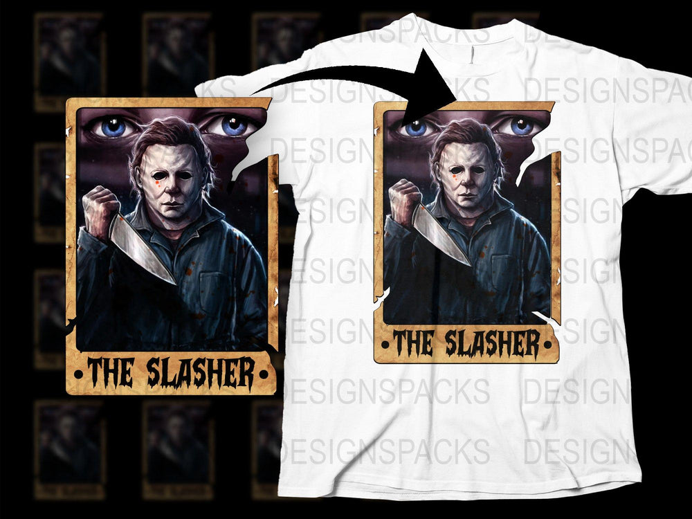 The Slasher Horror Movie Fan T-Shirt, Halloween Graphic Tee, Unique Scary Movie Apparel, Unisex Vintage Design Shirt