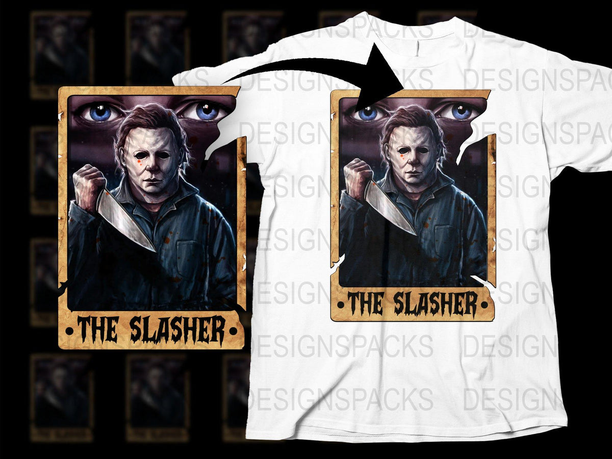 The Slasher Horror Movie Fan T-Shirt, Halloween Graphic Tee, Unique Scary Movie Apparel, Unisex Vintage Design Shirt