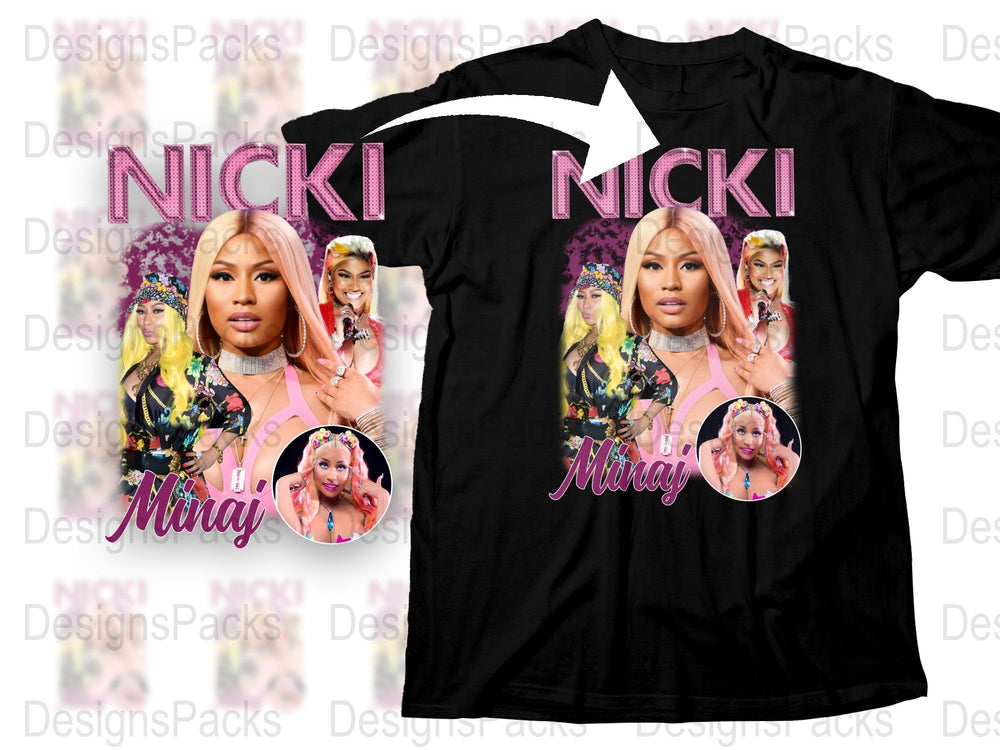 Nicki Minaj Graphic T-Shirt, Pink Floral Pop Art, Hip Hop Merch, Music Fan Apparel, Stylish Concert Tee