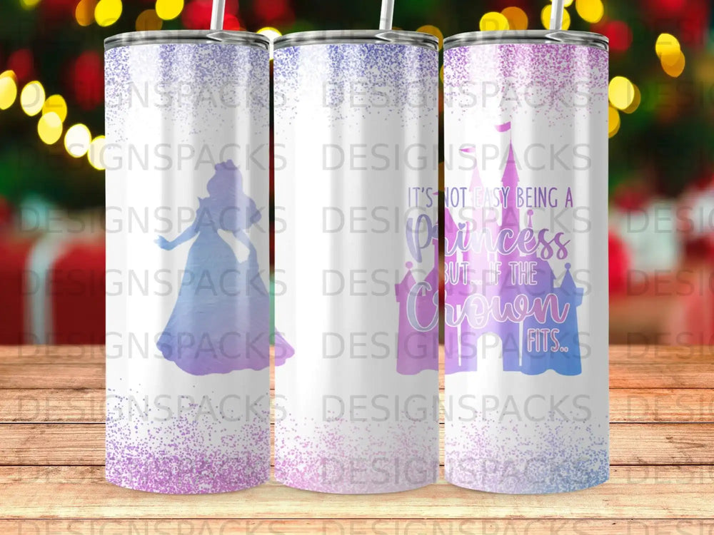 Princess Silhouette Glitter But If Crown Fits Tumbler product type