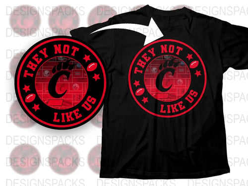 Graphic Black T-Shirt They Not Like Us, Bold Red Circle Design, Urban Streetwear Style, Unisex Fashion Tee