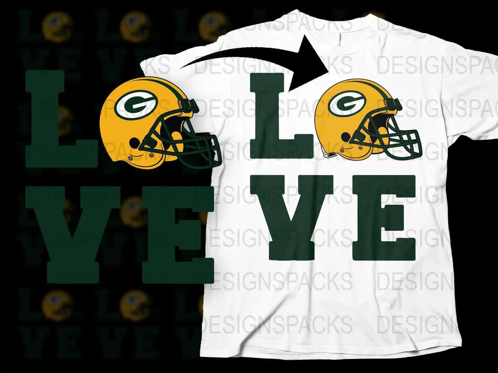 Green Bay Football Love T-Shirt, Sports Fan Tee, Unisex Adult Clothing, Team Support Wear