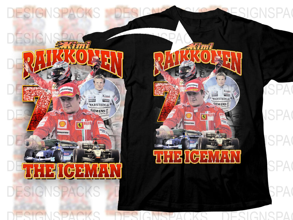 Kimi Raikkonen T-Shirt, The Iceman, Formula Racing Fan Tee, Motorsport Apparel, Car Racing Gift Idea