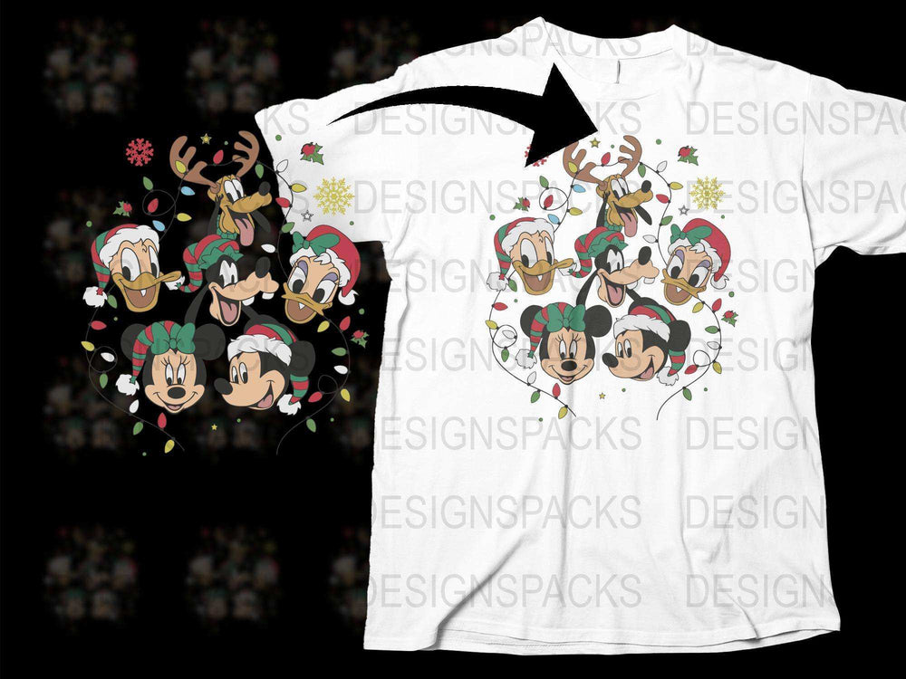 Disney Christmas T-Shirt, Mickey and Minnie Holiday Tee, Festive Family Matching Shirts, Kids and Adults Christmas Apparel