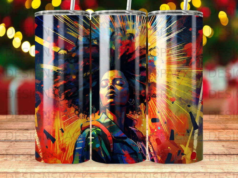 Abstract portrait of a woman with colorful explosive background.