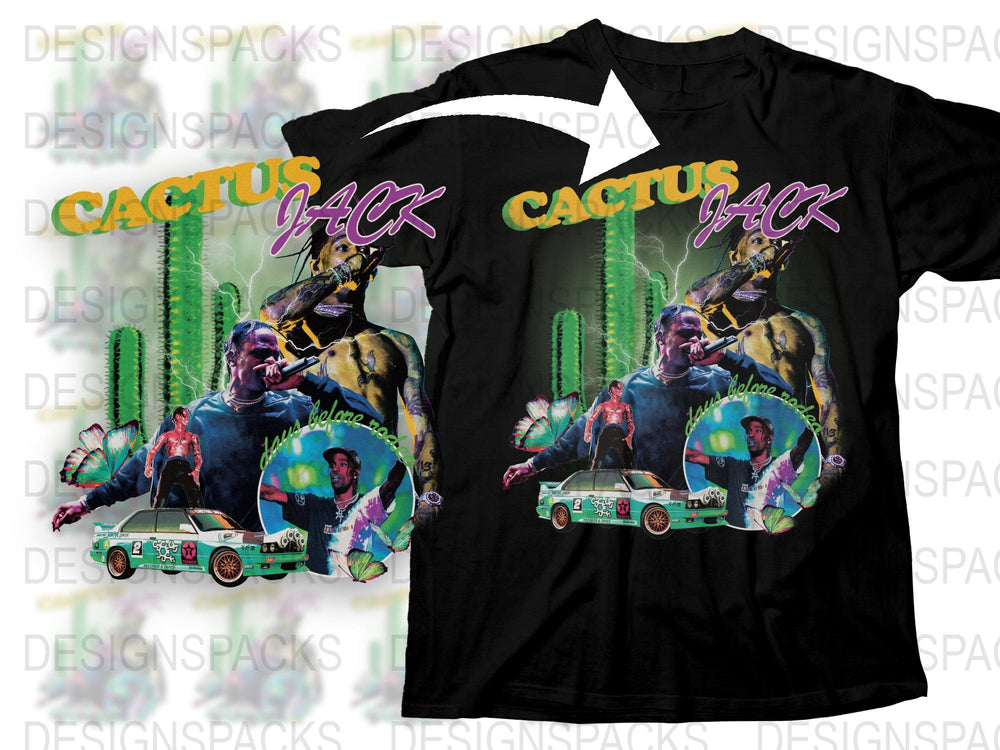 Cactus Jack Inspired Graphic T-Shirt, Vintage Rapper Print, Urban Streetwear, Music Fan Apparel, Trendy Hip Hop Clothing, Unique Design Tee