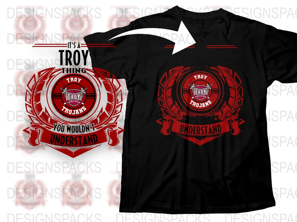 Personalized Troy Name T-Shirt, Custom Graphic Tee, Men's Red and Black Shirt, Unique Troy Gift Idea