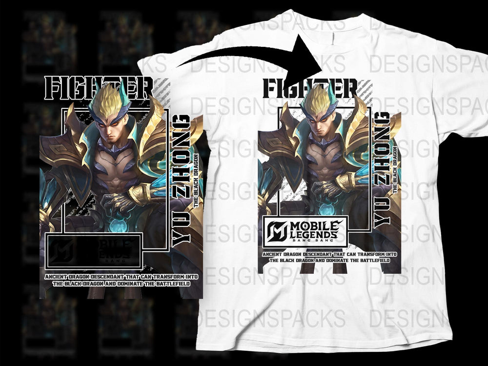 Mobile Legends Fighter Zilong Graphic T-Shirt, Cool Gamer Tee, Battle Game Shirt, Unisex Fashion Apparel