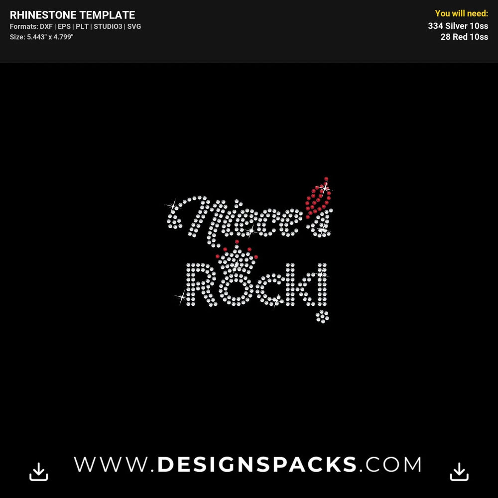 2Options Nieces Rock Rhinestone Digital Template
