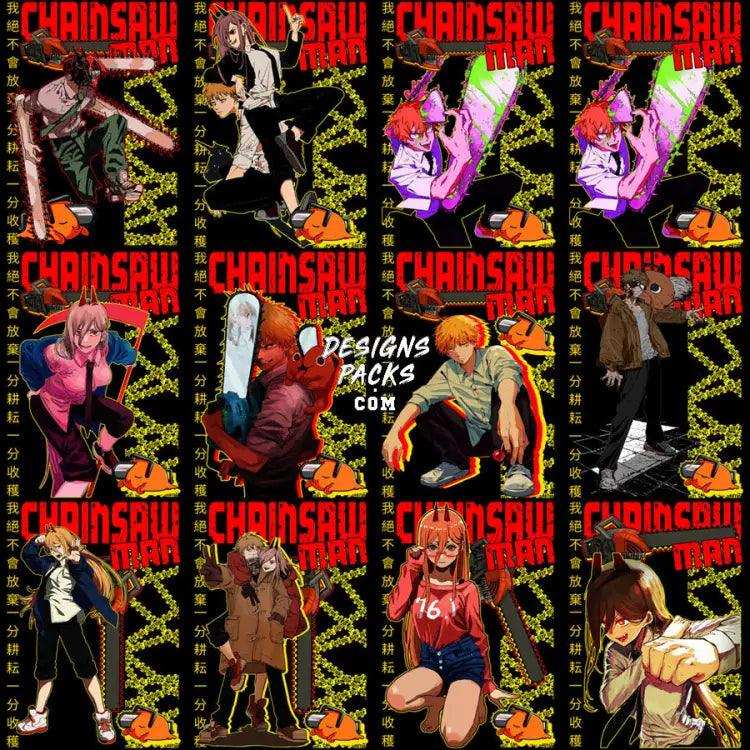 30 Anime Chainsaw Streetwear Designs Bundle Png + Psd