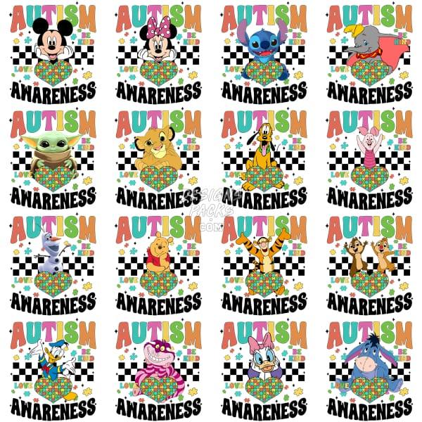 30 Autism Awareness Kids Cartoon Designs Bundle Png