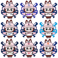 Load image into Gallery viewer, 30 Baseball League Teams Logo Labubu Pink Designs Bundle PNG SVG
