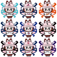 Load image into Gallery viewer, 30 Baseball League Teams Logo Labubu Pink Designs Bundle PNG SVG
