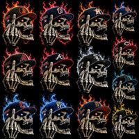 Load image into Gallery viewer, 30 Baseball Skull Cap Teams Middle Finger Black Knockout Designs Bundle PNG
