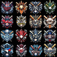 Load image into Gallery viewer, 30 Baseball Smoke Teams Designs Bundle PNG
