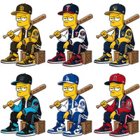 Load image into Gallery viewer, Cartoon character in MLB team jerseys with baseball bats, ideal for DTF/DTG designs

