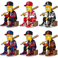 Load image into Gallery viewer, Cartoon baseball player in team jerseys with bats, perfect for DTF/DTG and embroidery designs.
