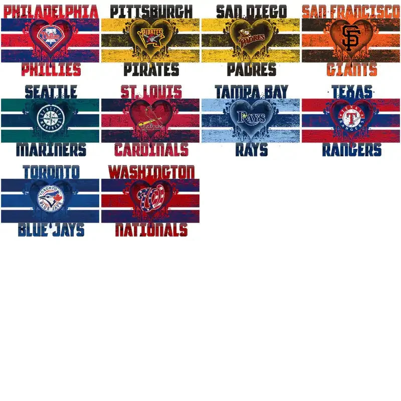 30 Baseball Teams Dripped Out Designs Bundle PNG