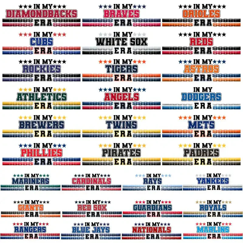 30 Baseball Teams In My Team Era Designs Bundle PNG