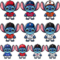 Load image into Gallery viewer, 30 Baseball Teams Logo Stitch Cartoon Designs Bundle PNG SVG
