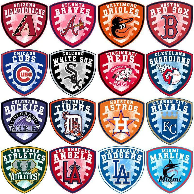 30 Baseball Teams Shield Logo Designs Bundle PNG