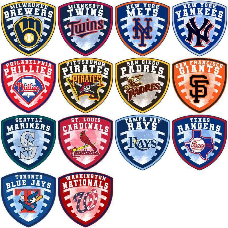 30 Baseball Teams Shield Logo Designs Bundle PNG