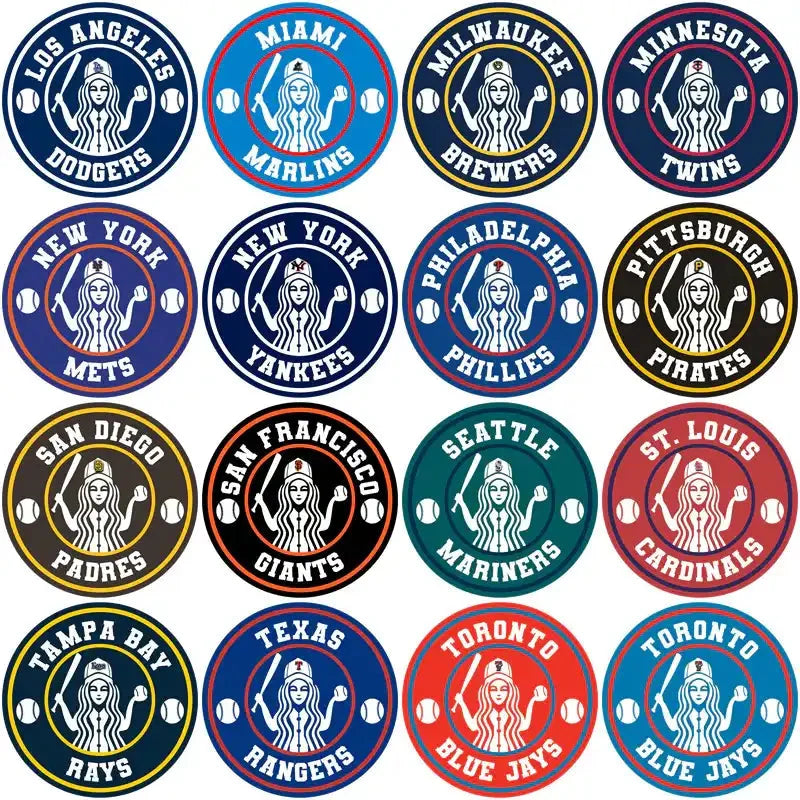 30 Baseball Teams Starbucks Logos Designs Bundle PNG
