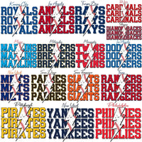 Load image into Gallery viewer, 30 Baseball Teams Team Names Thunder Designs Bundle PNG
