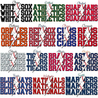 Load image into Gallery viewer, 30 Baseball Teams Team Names Thunder Designs Bundle PNG
