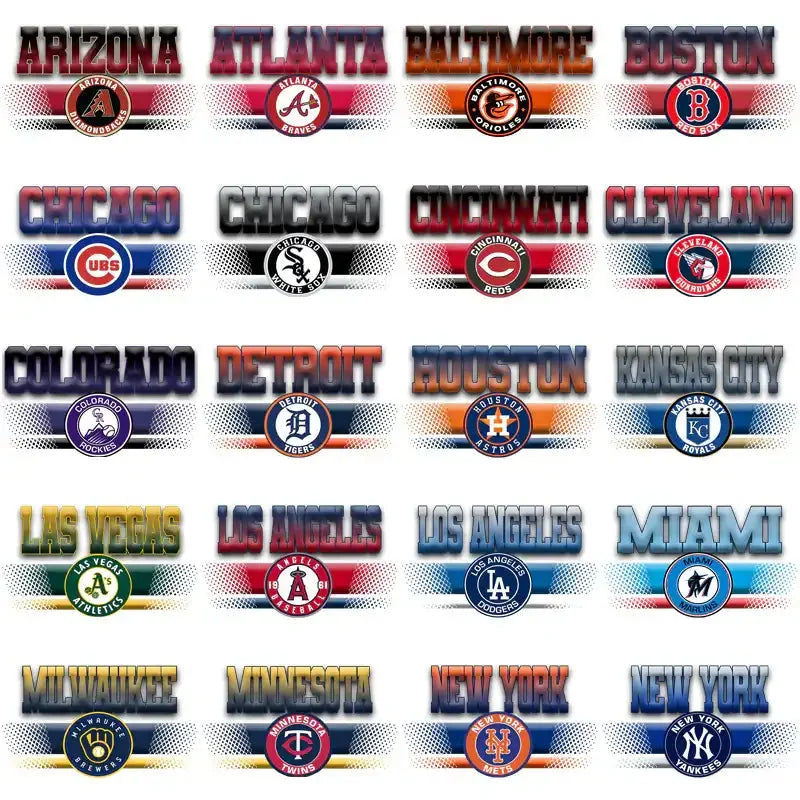 30 Baseball Teams Team Stripe Designs Bundle PNG
