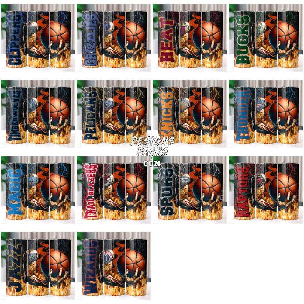 30 Basketball Hand Teams Tumbler Wrap Bundle Jpg