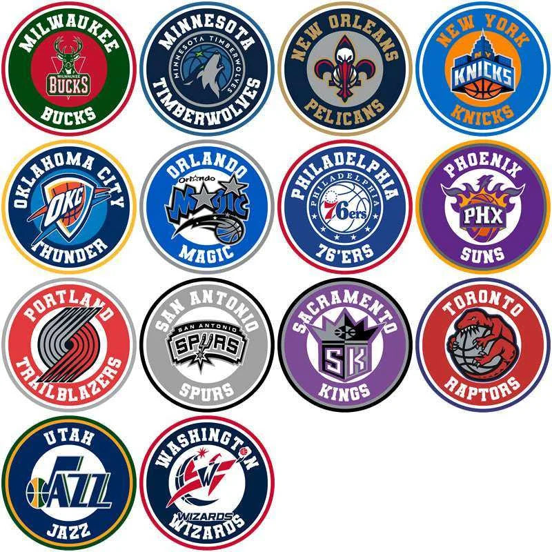30 Basketball Teams Circle Logos Designs Bundle PNG