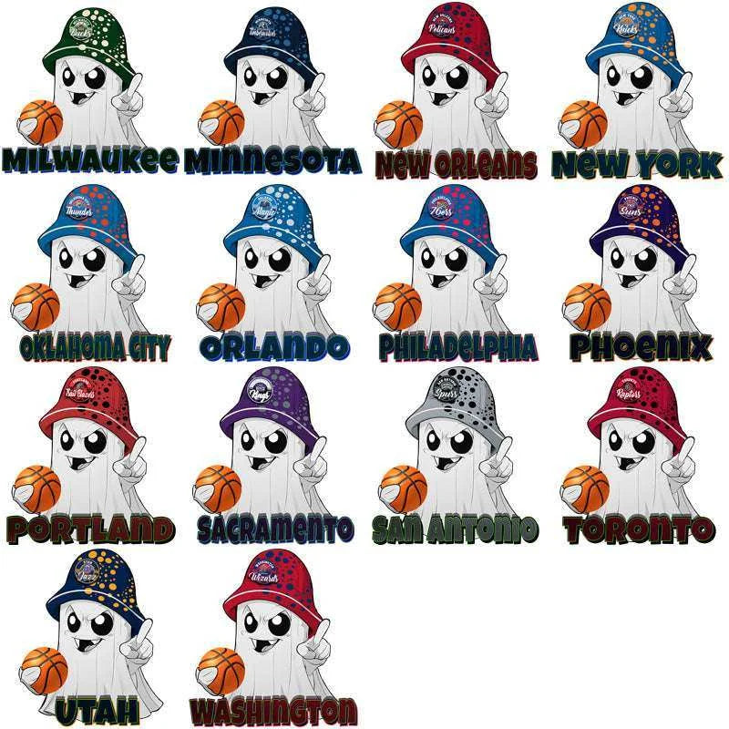 30 Basketball Teams Ghost Town Designs Bundle PNG