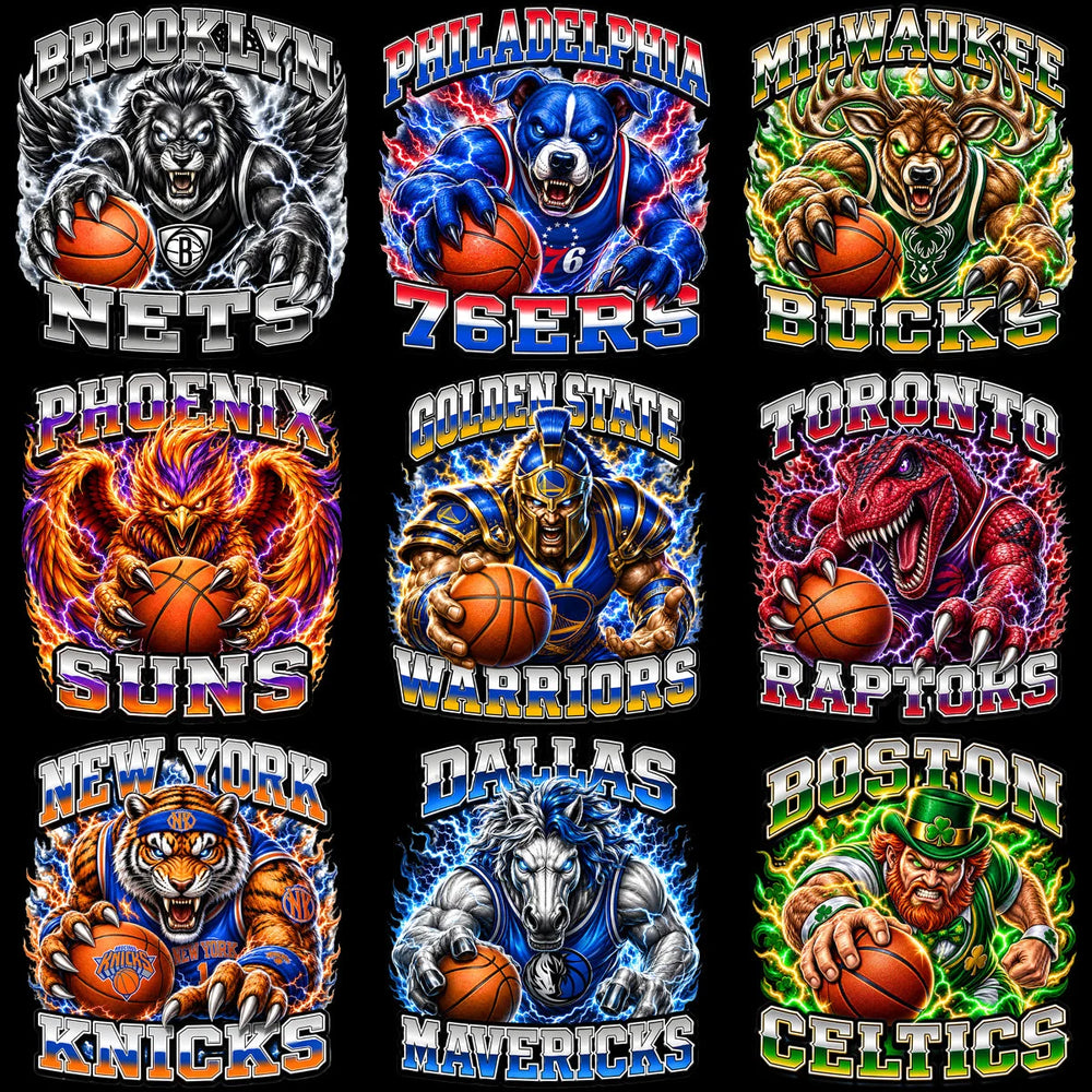 30 Basketball Teams Lightning Mascots Designs Bundle PNG