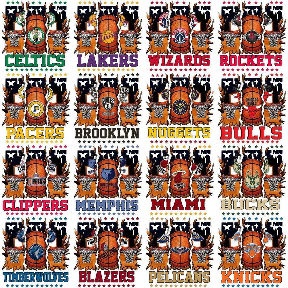 30 Basketball Teams Logos Split Designs Bundle PNG