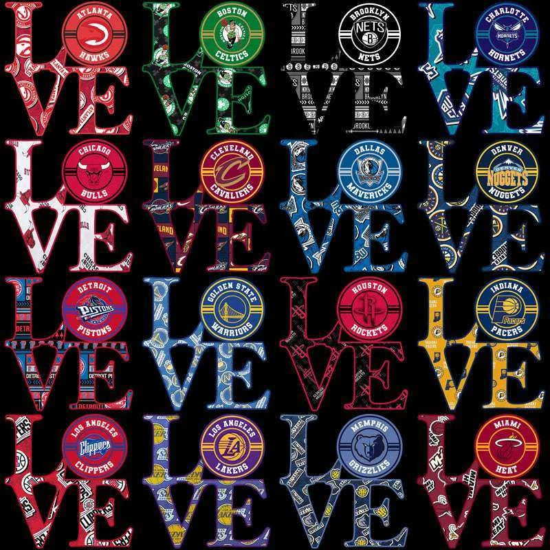 30 Basketball Teams LOVE Designs Bundle PNG