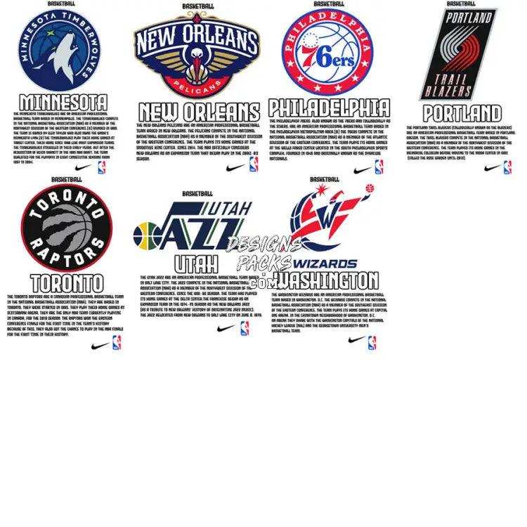 30 Basketball Teams Streetwear Designs Bundle Png + Psd