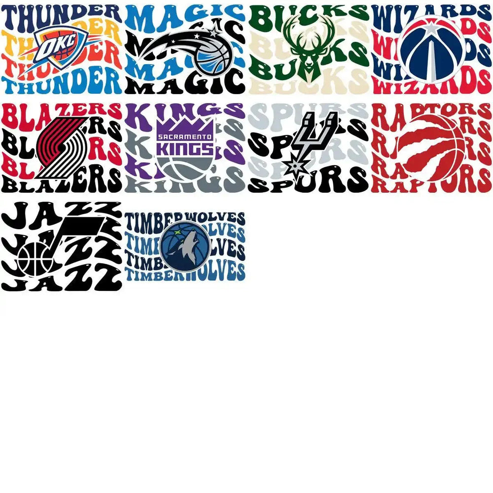 30 Basketball Wavy Teams Designs Bundle PNG + AI