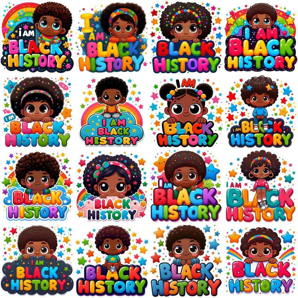 30 Black History Girls & Boys Juneteenth Designs Bundle PNG